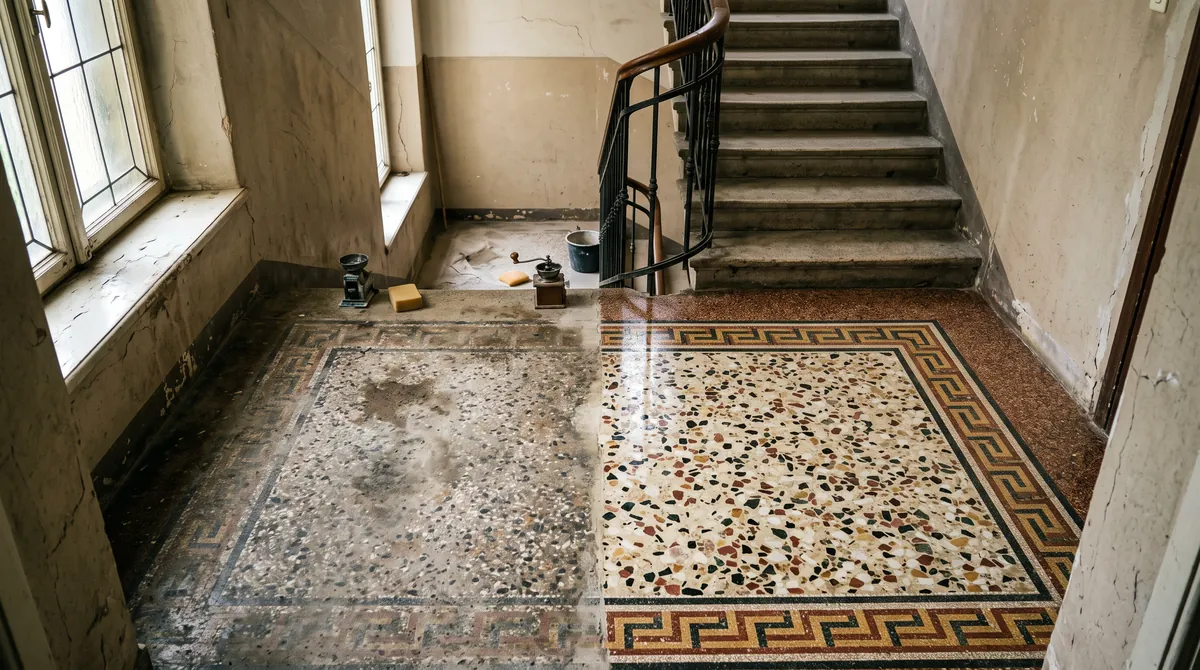 Terrazzotreppe in einem Bielefelder Altbau